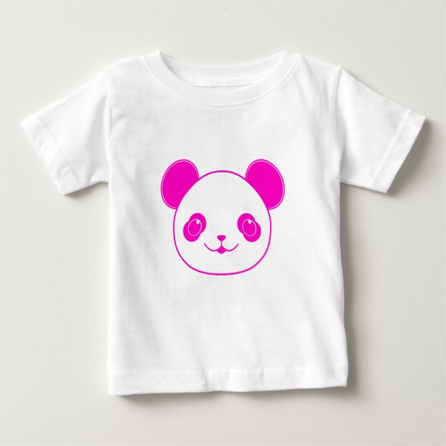 Rosa Kawaii Panda Bear T Shirt (Framsida)