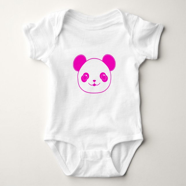 Rosa Kawaii Panda Bear T-shirt (Framsida)