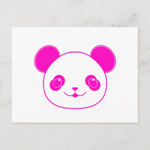 Rosa Kawaii Panda Bear Vykort