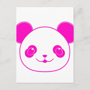 Rosa Kawaii Panda Bear Vykort