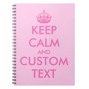 Rosa Keep Calm anteckningsbok Personlig text Med Spiral
