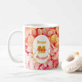 Rosa Keepsak Typography Elegant Grattis på födelse Kaffemugg