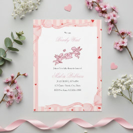 Rosa Kerub Bebis Bjudan Till Bebisfest Invitation Inbjudningar