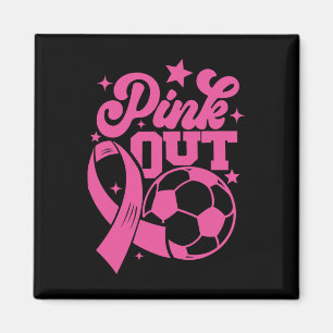 Rosa Kick För Ett Botemedel Fotboll Bröstcancer Ro Magnet