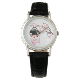 Rosa Kimono Kawaii Kokeshi Docka Armbandsur