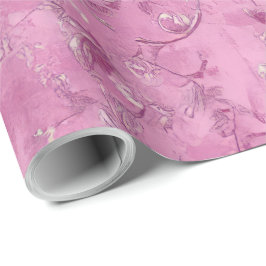 Rosa kinaskrift decoupage presentpapper