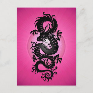 Rosa kinesisk drakeburst vykort