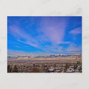Rosa Kissed Himlar over Salt Sjö City, Utah Postca Vykort