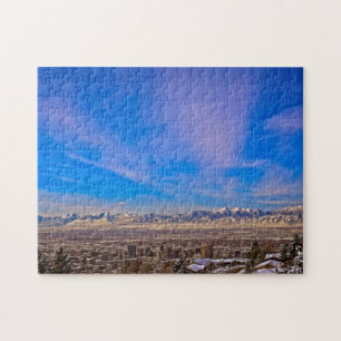 Rosa Kissed Himlar over Salt Sjö City, Utah Puzzle Pussel