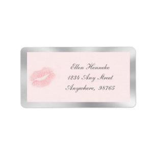 Rosa Kisses Adressetikett