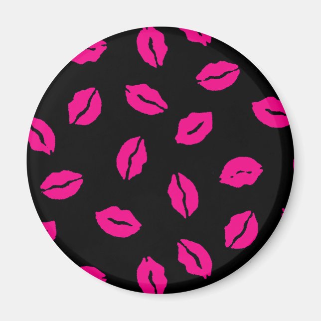 Rosa kisses mönster magnet (Framsidan)