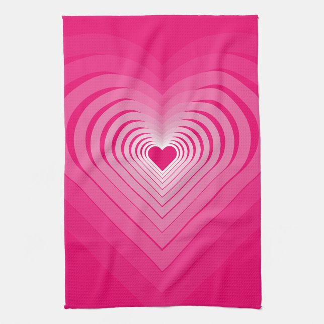 Rosa Kitchen Towel med hearts Kökshandduk (Vertikal)