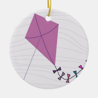 Rosa Kite Julgransprydnad Keramik
