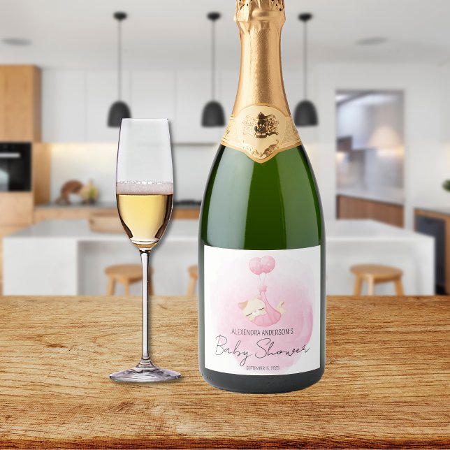 Rosa Kitten Watercolor Flicka Shower (Skapare uppladdad)