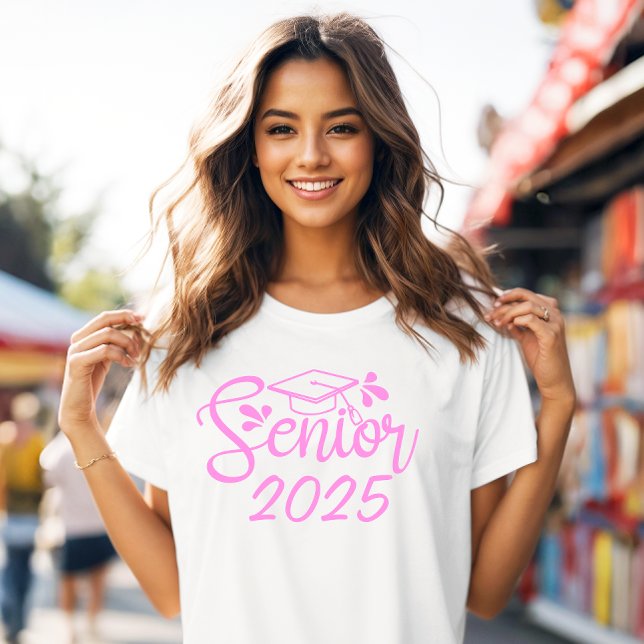 Rosa, klass för högre Studenten T Shirt (Pink Senior 2025 Tshirt)