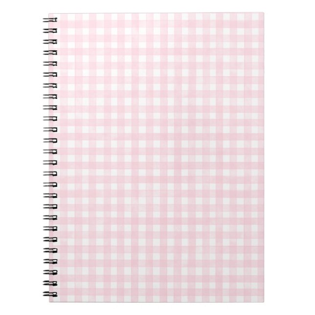 Rosa Klassisk Gingham Anteckningsbok (Framsidan)