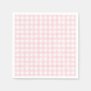Rosa Klassisk Gingham Pappersservett
