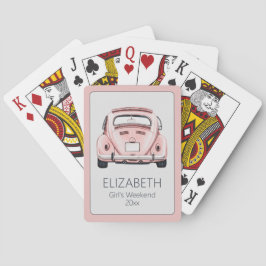 Rosa Klassisk Vintage Buggy Bug Bil Personlig Casinokort