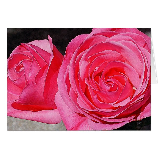 Rosa Klimatning Ro Hälsningskort (Framsidan Horizontal)