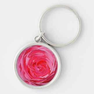 Rosa Klimatning Ro Rund Silverfärgad Nyckelring