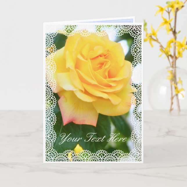Rosa Klining Peace [Greeting Card] カ ー Kort (Gul blomma)