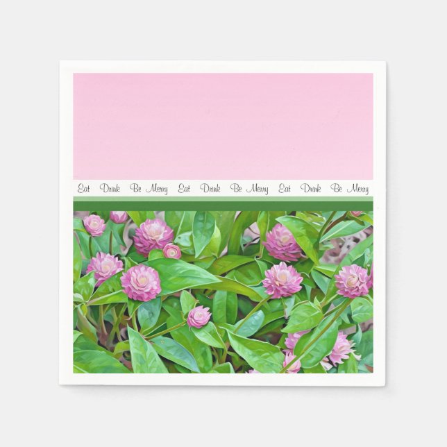 ROSA KLÖVER - PAPPERSSERVETT (Framsidan)