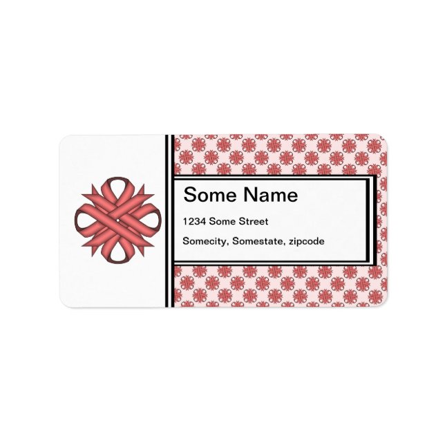 Rosa Klöver Ribbon av Kenneth Yoncich Adressetikett (Framsidan)