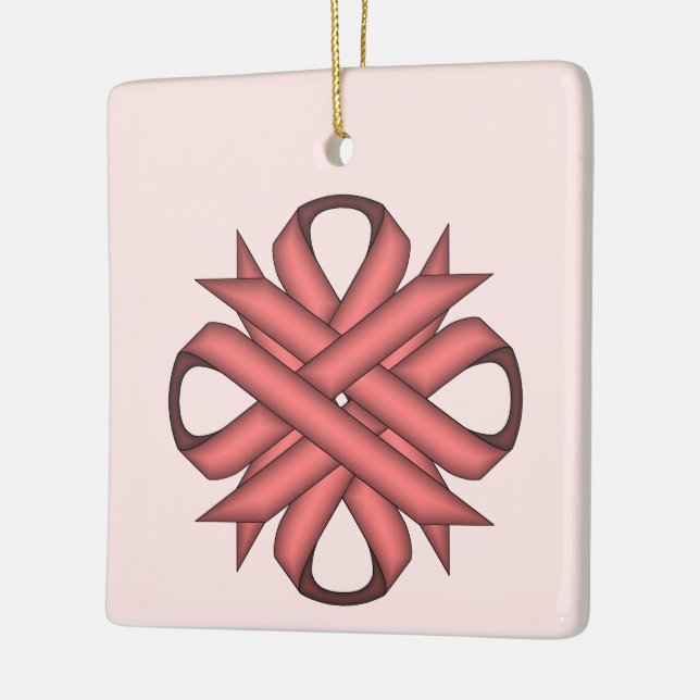 Rosa Klöver Ribbon av Kenneth Yoncich Julgransprydnad Keramik (Vänster)