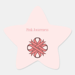Rosa Klöver Ribbon av Kenneth Yoncich Stjärnformat Klistermärke