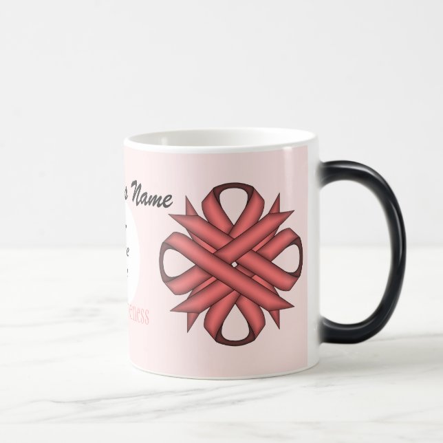 Rosa Klöver Ribbon Tmpl av Kenneth Yoncich Magisk Mugg (Höger)