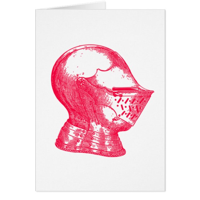 Rosa Knight Medieval Armor Helmet Knight Hälsningskort (Framsidan)
