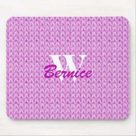 Rosa Knitted Struktur Mouse Pad med Monogram Musmatta
