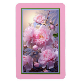 Rosa knoppar och blommor av peony Flexibel magnet