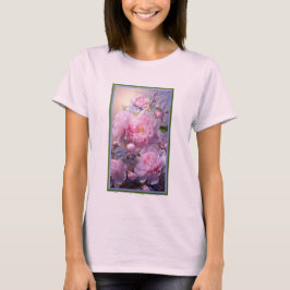 Rosa knoppar och pionblommor t-shirt