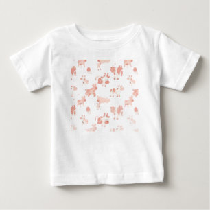 Rosa ko tryck mönster Sött pastell djur tryck T Shirt
