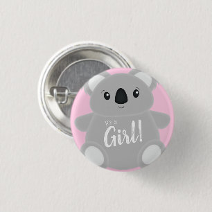 Rosa Koala Bear Baby Shower Knapp