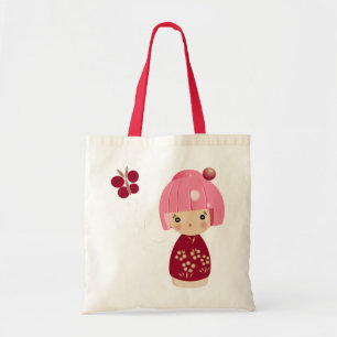 Rosa Kokeshi Triplettoto Tygkasse