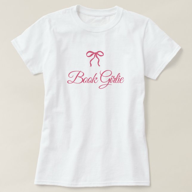 Rosa Koketta Bokband Bokälskare T Shirt (Design framsida)