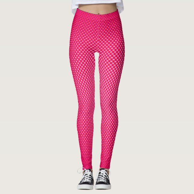 Rosa kolfiber mönstrad leggings (Framsida)