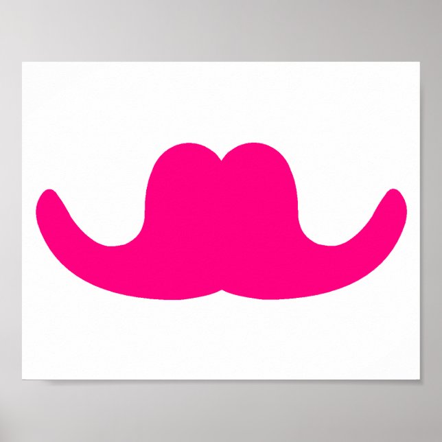 Rosa Komiker Mustache Poster (Framsidan)