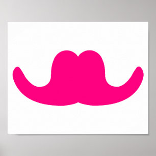 Rosa komikermustasch poster