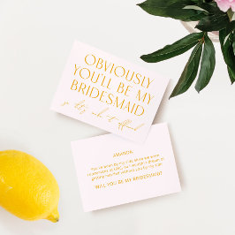 Rosa kommer du att bli min Bridesmaid Frieri Inbjudningar