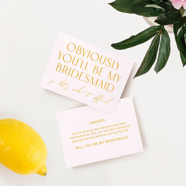  Rosa kommer du att bli min Bridesmaid Frieri Inbjudningar (Skapare uppladdad)