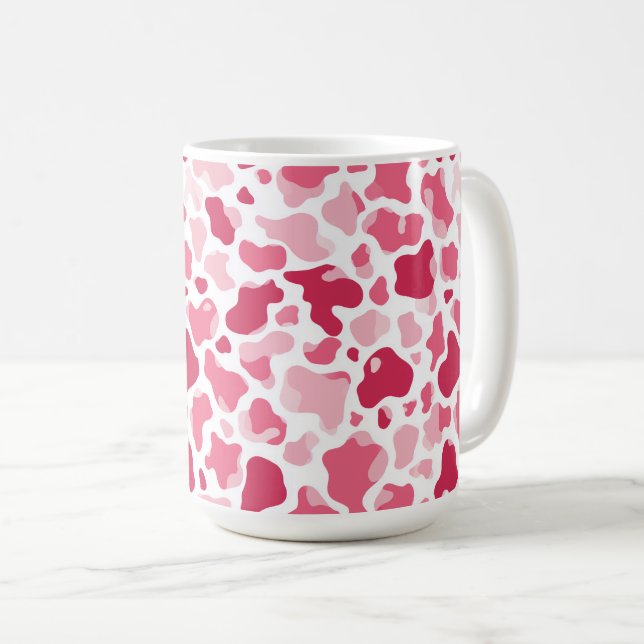 Rosa komug med ko-mönster kaffemugg (Framsida höger)