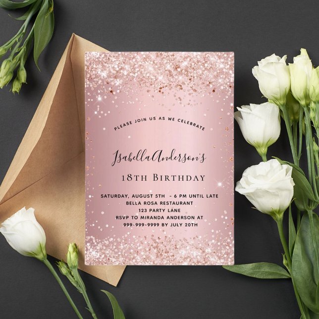  rosa konetti inbjudningar (Skapare uppladdad)