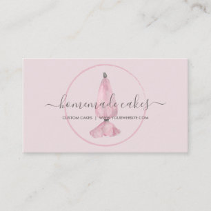 Rosa konfektyr pastabagge logotyp kock bageri visitkort