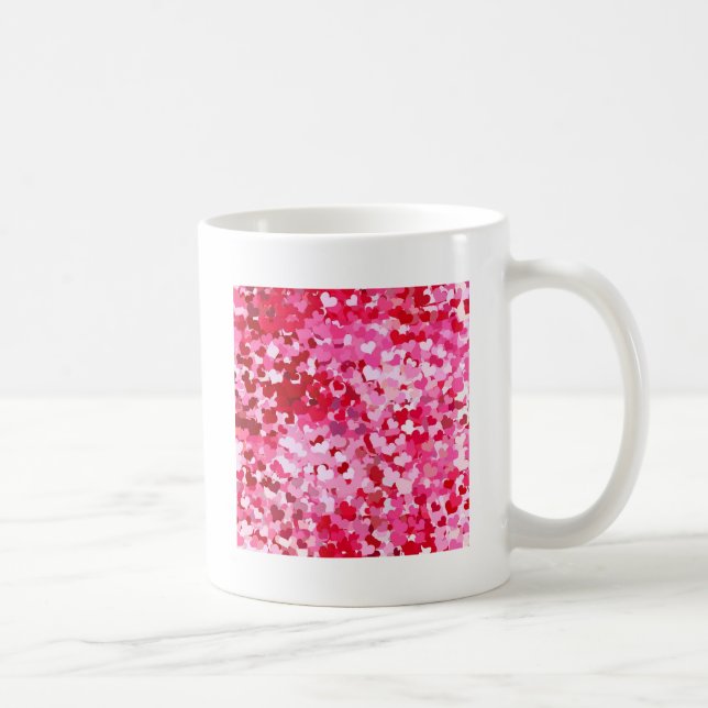 Rosa konfett hjärtan kaffemugg (Höger)