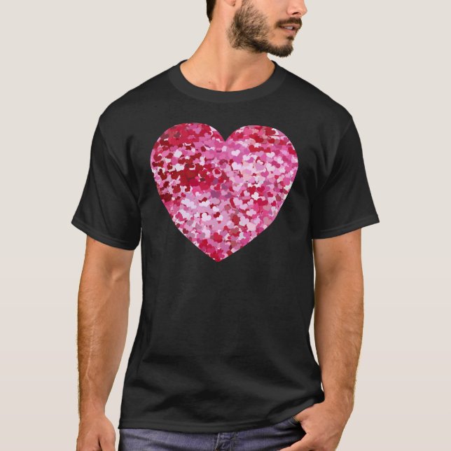 Rosa konfett hjärtan tee shirt (Framsida)