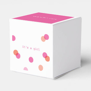 Rosa konfetti Det är en tjej favor-boxar Presentaskar