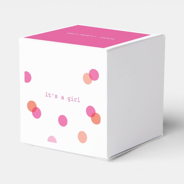 Rosa konfetti | Det är en tjej favor-boxar Presentaskar (Baksidan Sidan)
